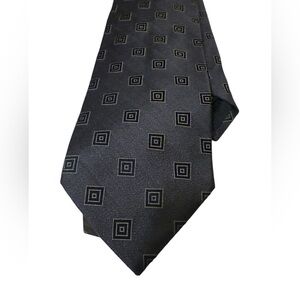 George Aarmani Sophisticated Black Square Pattern Tie